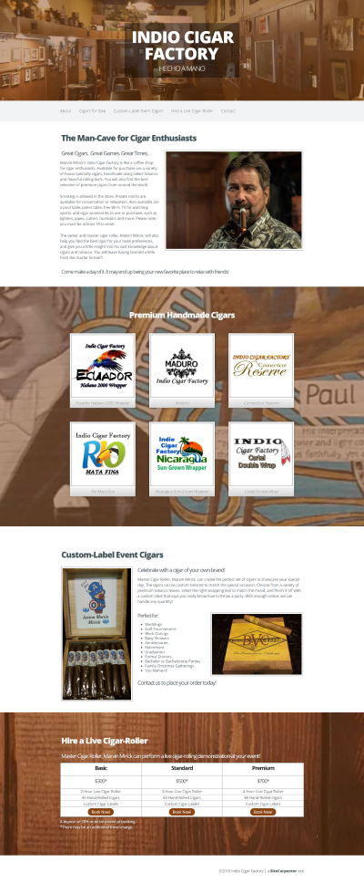 https://indiocigars.com screenshot